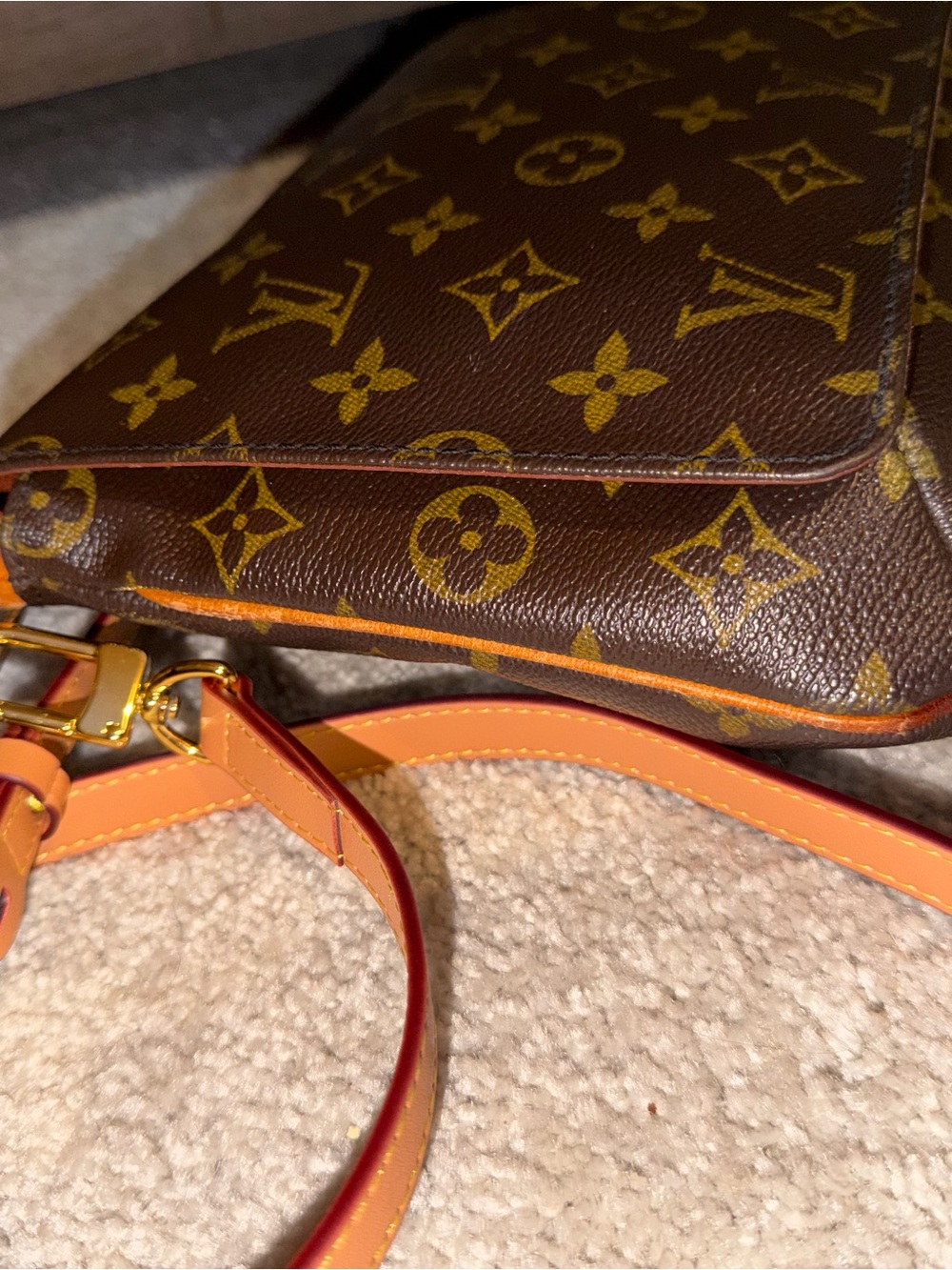 Louis Vuitton Monogram Crossbody Bag in Brown with Tan Strap - Picture 4 of 11